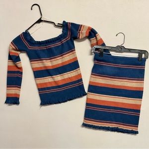 Love University Striped 2 Piece Sweater Set